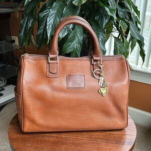 BURBERRY Leather Boston Bag British Tan